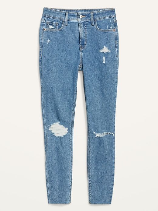 High-Waisted Rockstar Super-Skinny Ripped Ankle Jeans for Women sold by GAP product image thumbnail 4