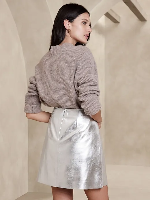 Luz Metallic Leather Mini Skirt sold by Banana Republic product image thumbnail 2