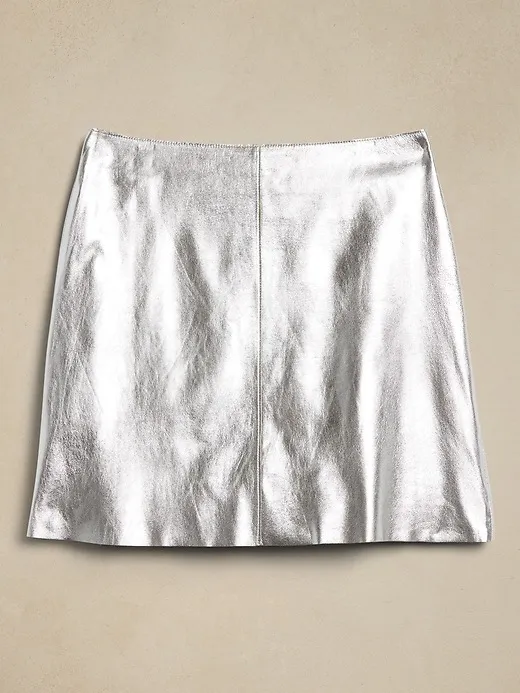 Luz Metallic Leather Mini Skirt sold by Banana Republic product image thumbnail 4