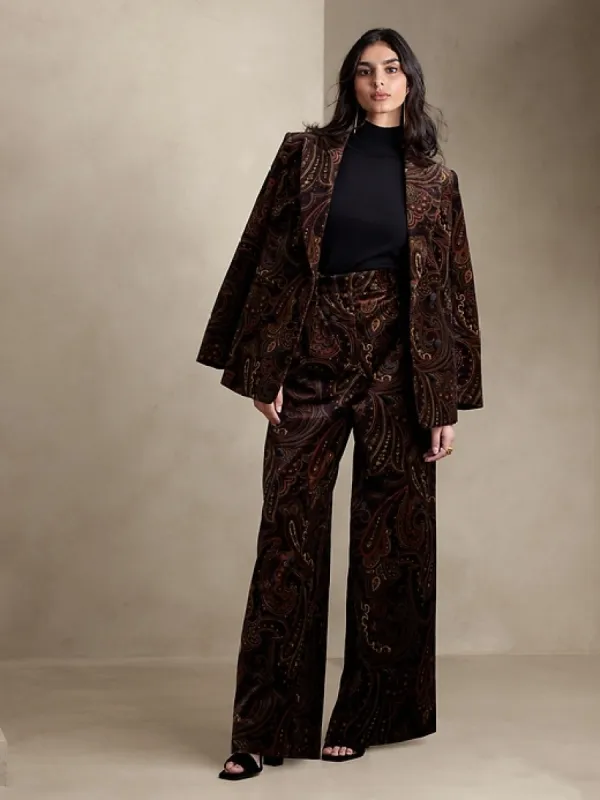 Petite Veluro Relaxed Velvet Pant sold by Banana Republic