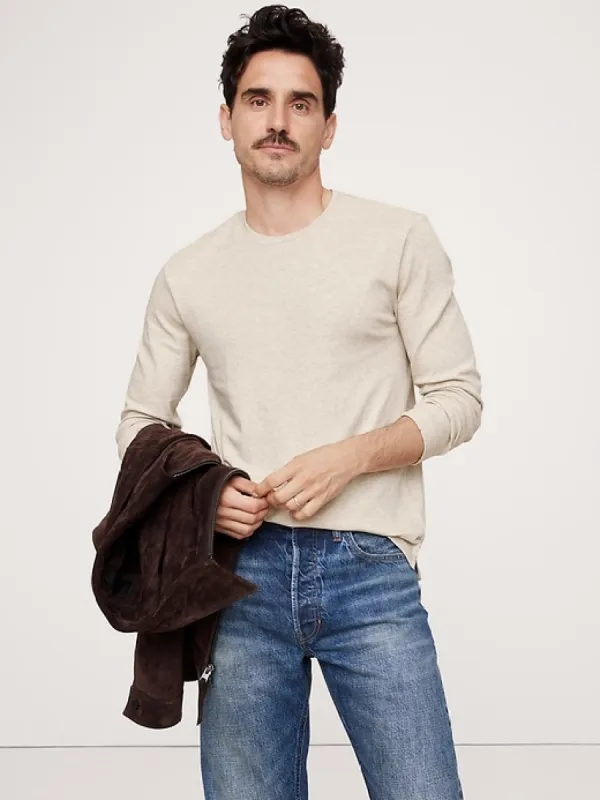 Luxury-Touch Long-Sleeve T-Shirt sold by Banana Republic