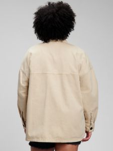 Oversized Khaki Shirt Jacket with Washwell sold by GAP