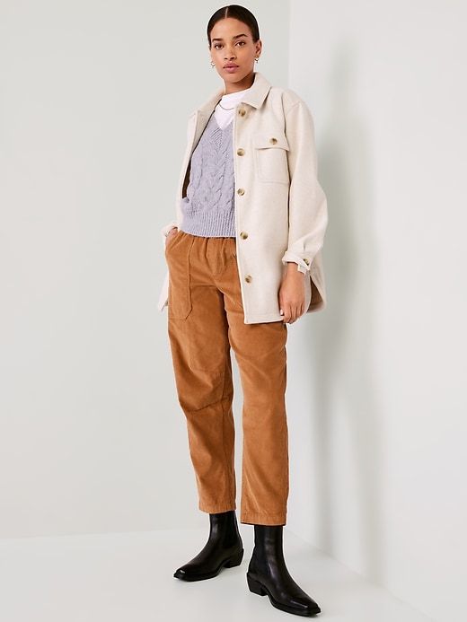 Soft-Brushed Shacket for Women sold by GAP product image thumbnail 3