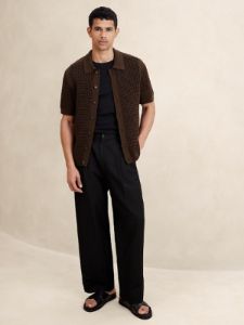 Point Sur Open-Knit Sweater Polo sold by Banana Republic