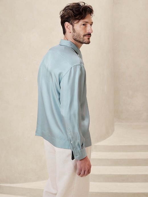 Lyam Relaxed Silk Shirt sold by Banana Republic product image thumbnail 3