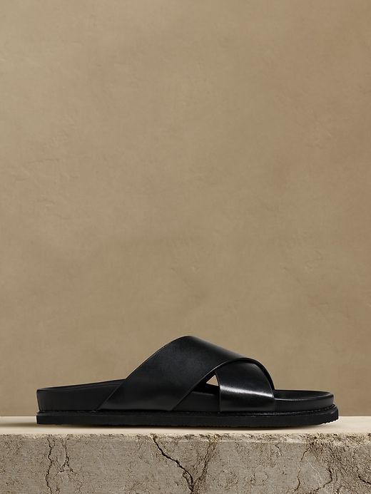 Riviera Leather Slide sold by Banana Republic