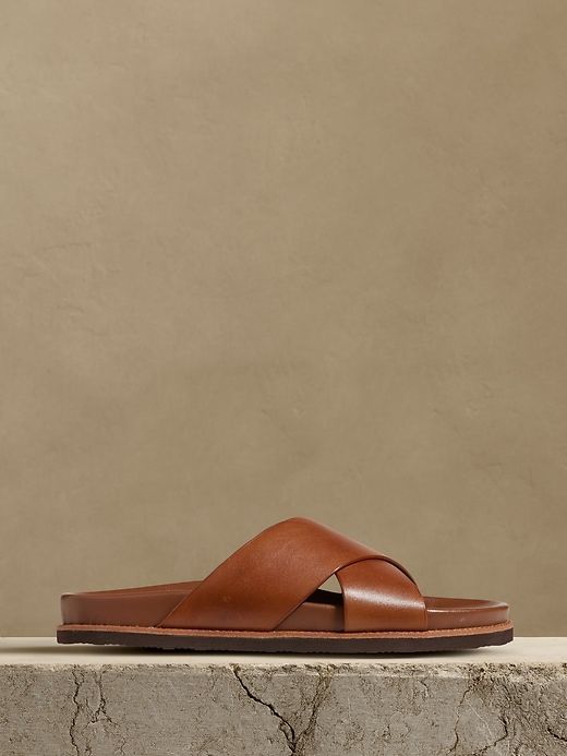 Riviera Leather Slide sold by Banana Republic