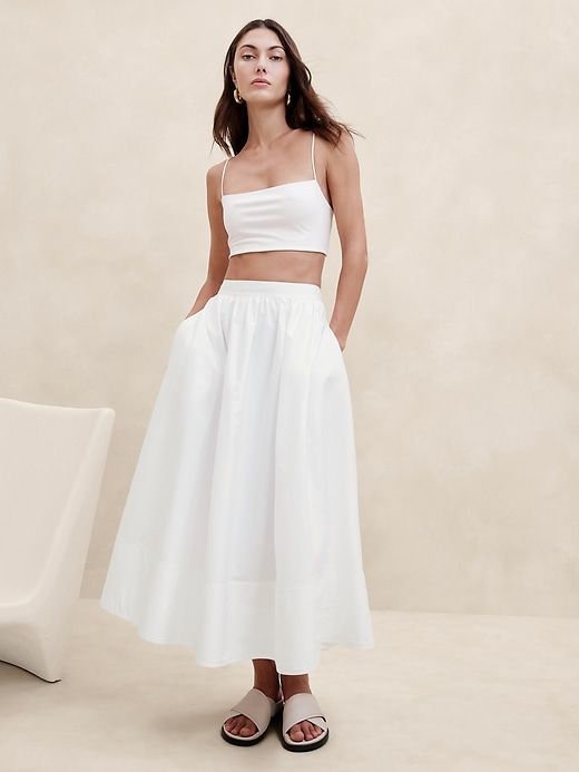 Ariella Poplin Midi Skirt sold by Banana Republic