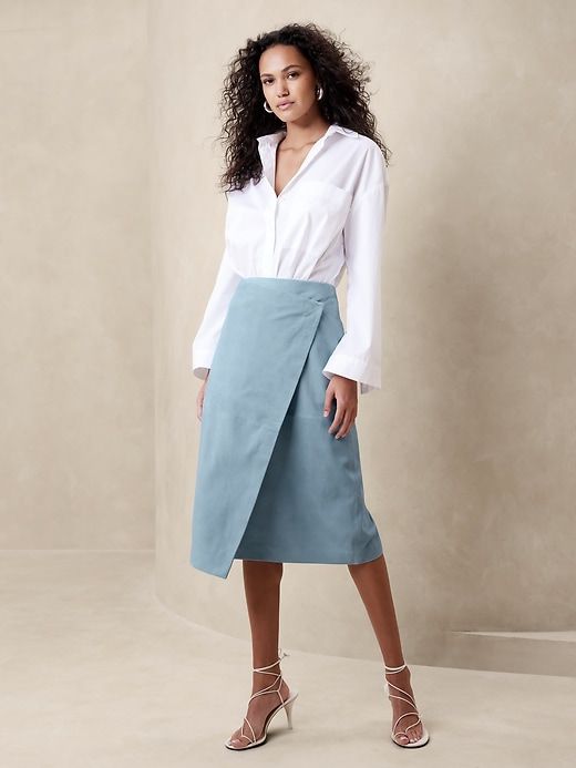 Helena Suede Wrap Skirt sold by Banana Republic