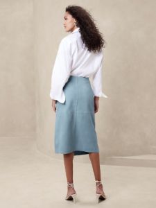 Helena Suede Wrap Skirt sold by Banana Republic