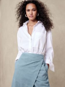 Helena Suede Wrap Skirt sold by Banana Republic