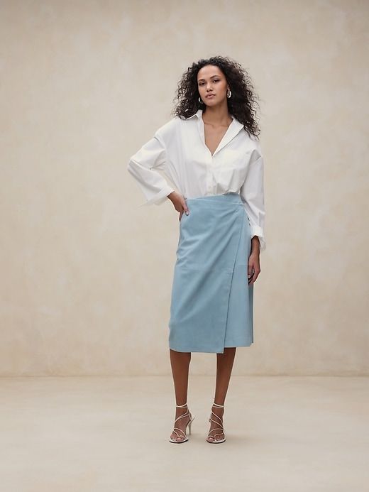 Helena Suede Wrap Skirt sold by Banana Republic product image thumbnail 5