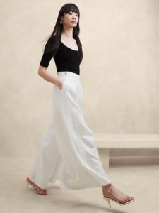 Lina Linen Wide-Leg Pant sold by Banana Republic