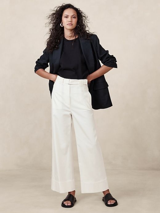 Oceanside Wide-Leg Cropped Pant sold by Banana Republic