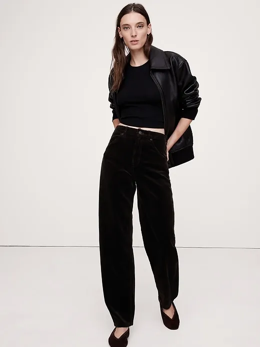 High-Rise Rigid Bow Corduroy Pant sold by Banana Republic