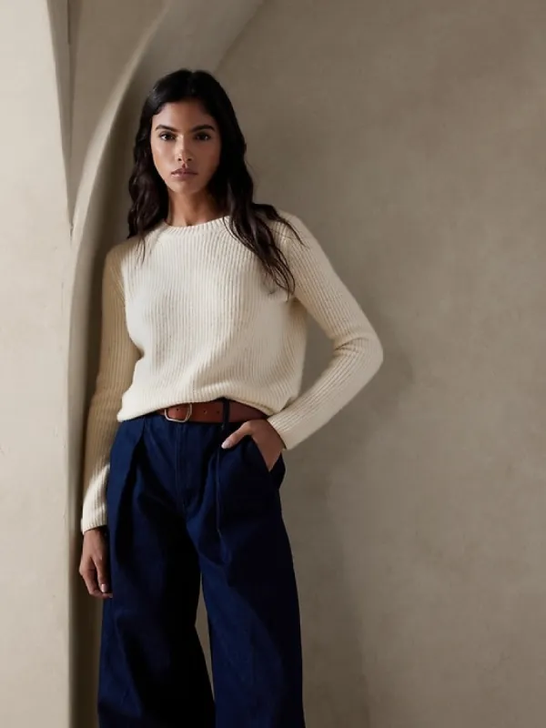 Lucia Cashmere Ribbed Sweater sold by Banana Republic