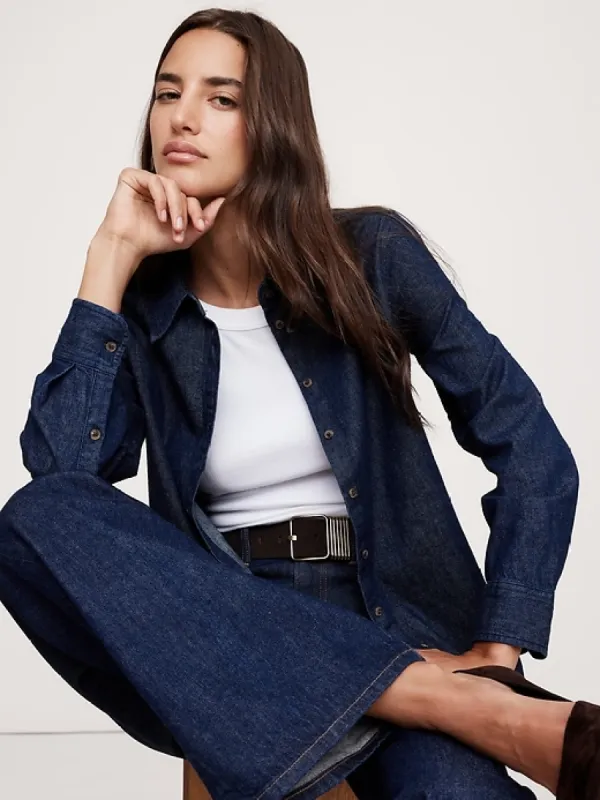 The Perfect Cotton-Hemp Shirt sold by Banana Republic