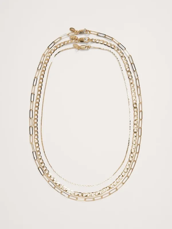 Ravena Delicate Chains Set Of 3 Aureus + Argent sold by Banana Republic