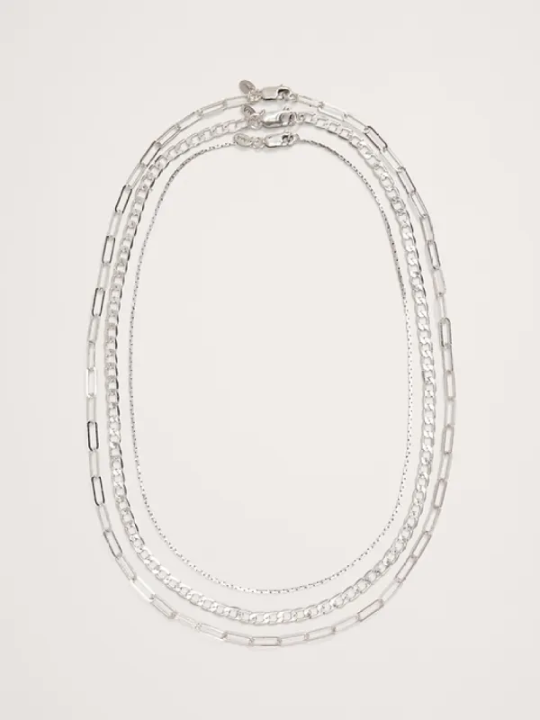 Ravena Delicate Chains Set Of 3 Aureus + Argent sold by Banana Republic