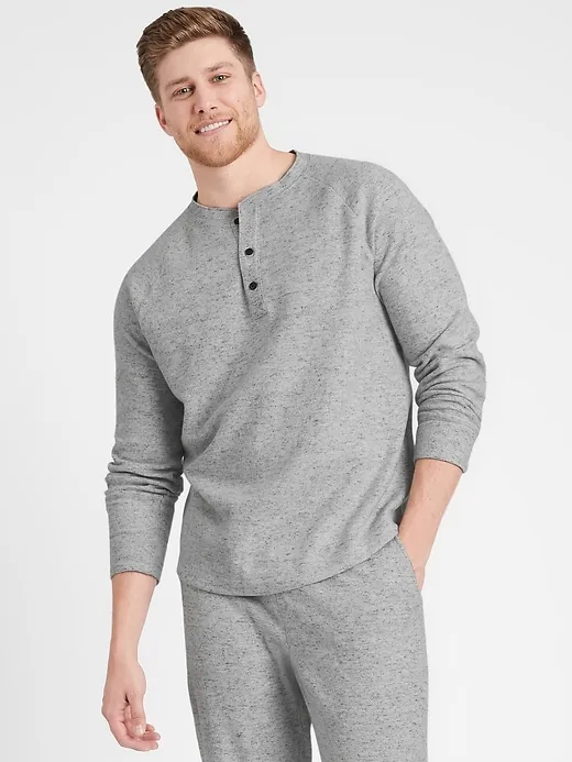 Brushed Waffle-Knit Henley T-Shirt sold by Banana Republic product image thumbnail 2