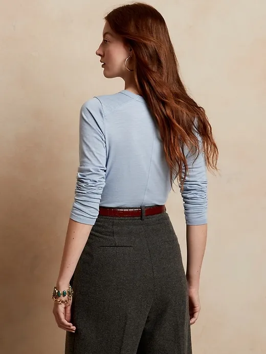 Slub Long-Sleeve T-Shirt sold by Banana Republic product image thumbnail 2