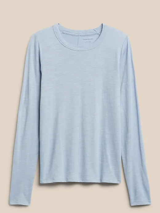 Slub Long-Sleeve T-Shirt sold by Banana Republic product image thumbnail 4