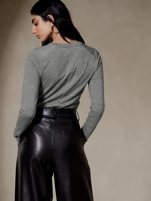 Slub Long-Sleeve T-Shirt sold by Banana Republic product image thumbnail 5