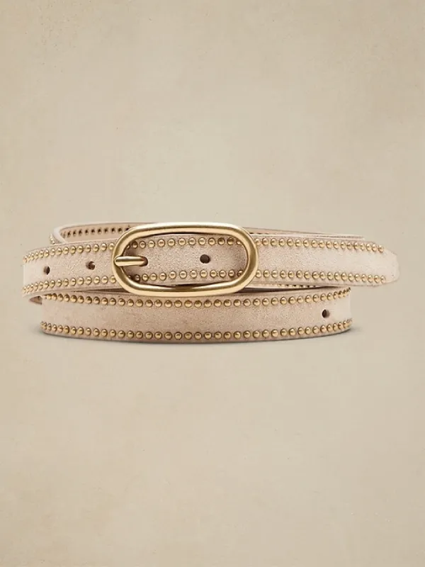 Daze Skinny Studded Suede Belt sold by Banana Republic