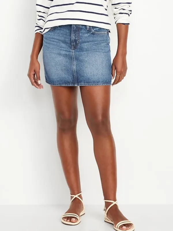 Mid-Rise OG Jean Mini Skirt sold by GAP
