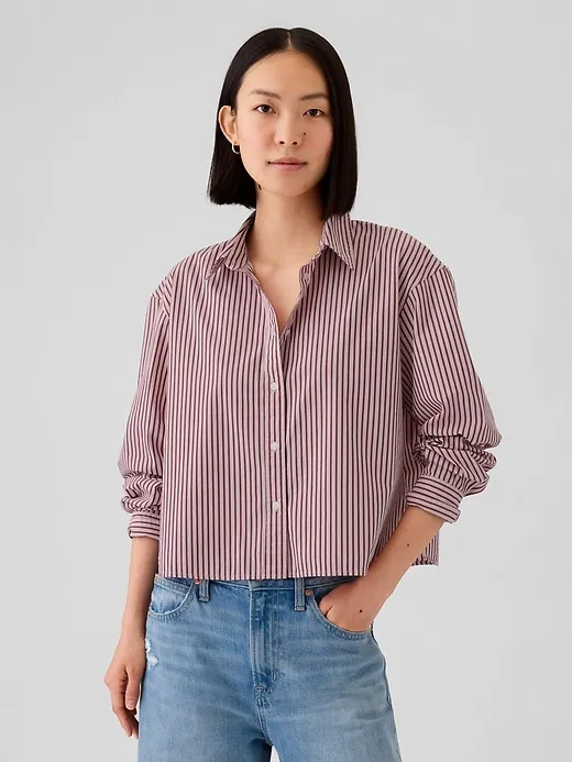 Organic Cotton Cropped Shirt sold by GAP