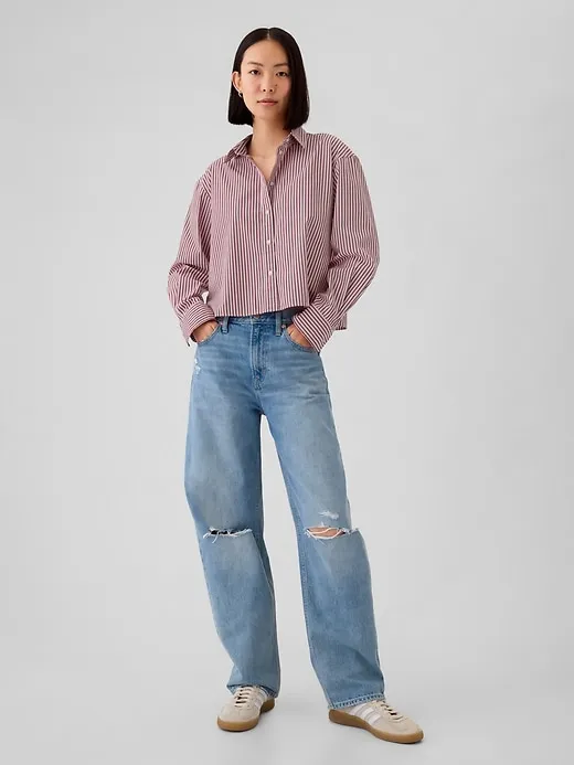 Organic Cotton Cropped Shirt sold by GAP product image thumbnail 3
