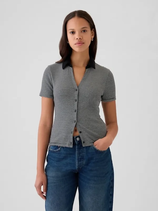 Modern Rib Button Polo Shirt sold by GAP