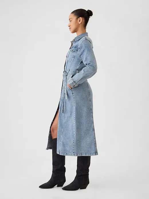 Belted Denim Midi Dress sold by GAP product image thumbnail 3