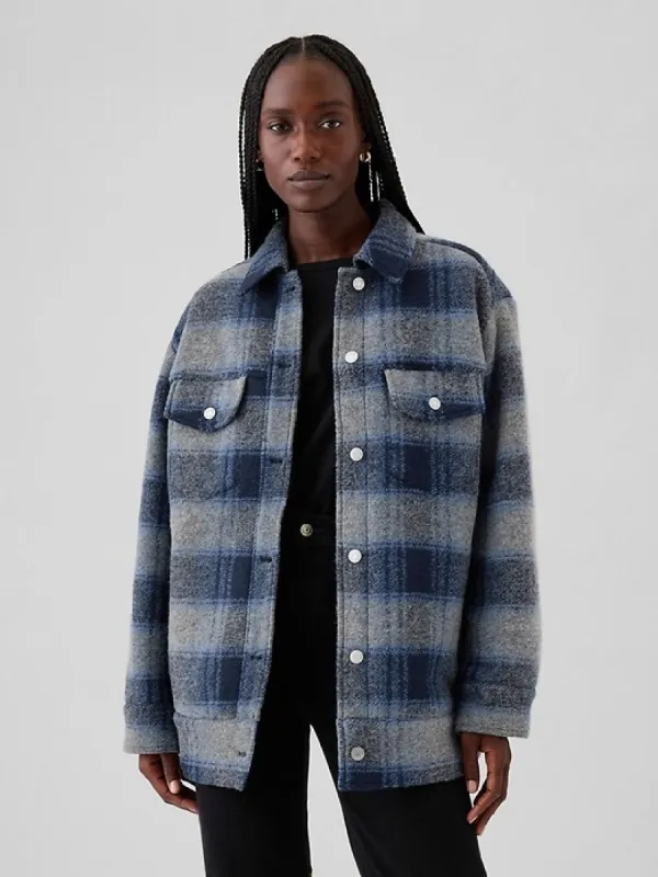 Wool Boyfriend Shirt Jacket sold by GAP