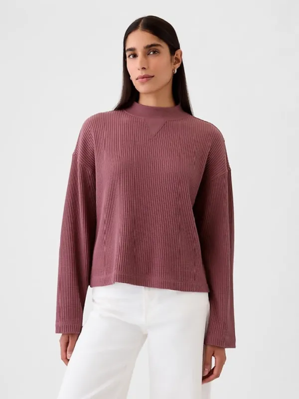 Oversized Mockneck Waffle T-Shirt sold by GAP