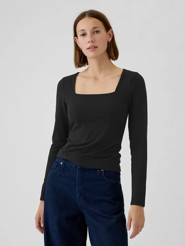 Modern Square-Neck Cropped T-Shirt sold by GAP