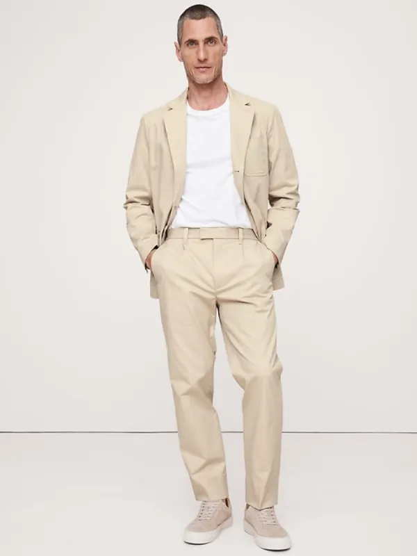 Pleated Cropped Italian-Stretch Chino sold by Banana Republic