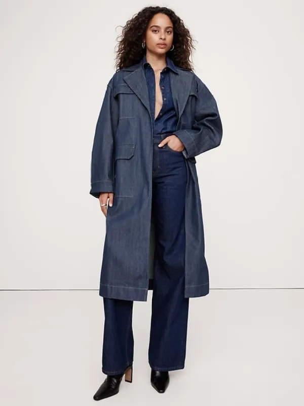 Oversized Denim Trench Coat sold by Banana Republic