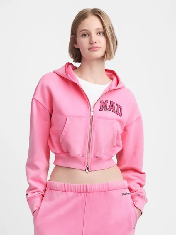 gap & madhappy mad full-zip cropped hoodie sold by GAP