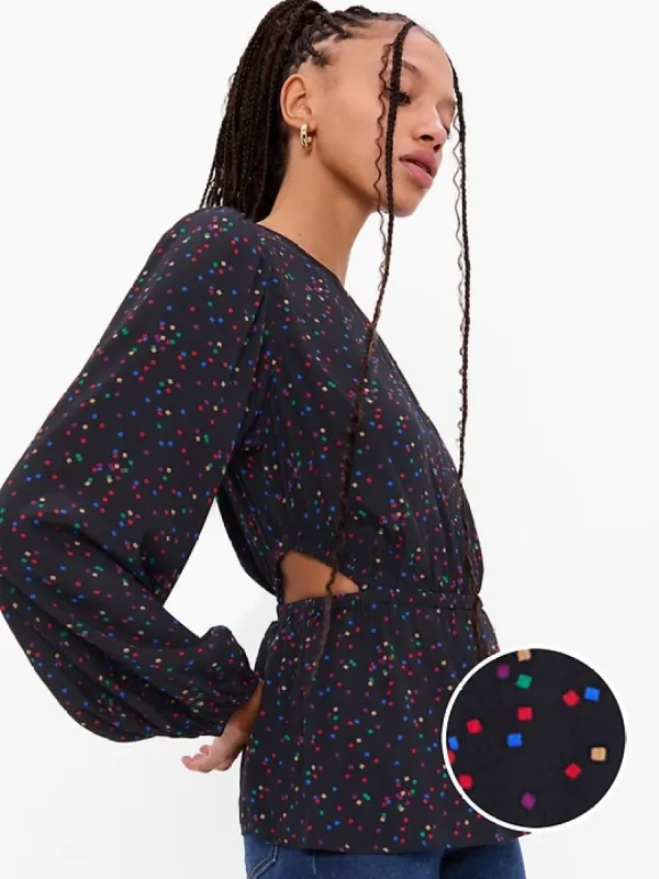 Peplum Cutout Top sold by GAP