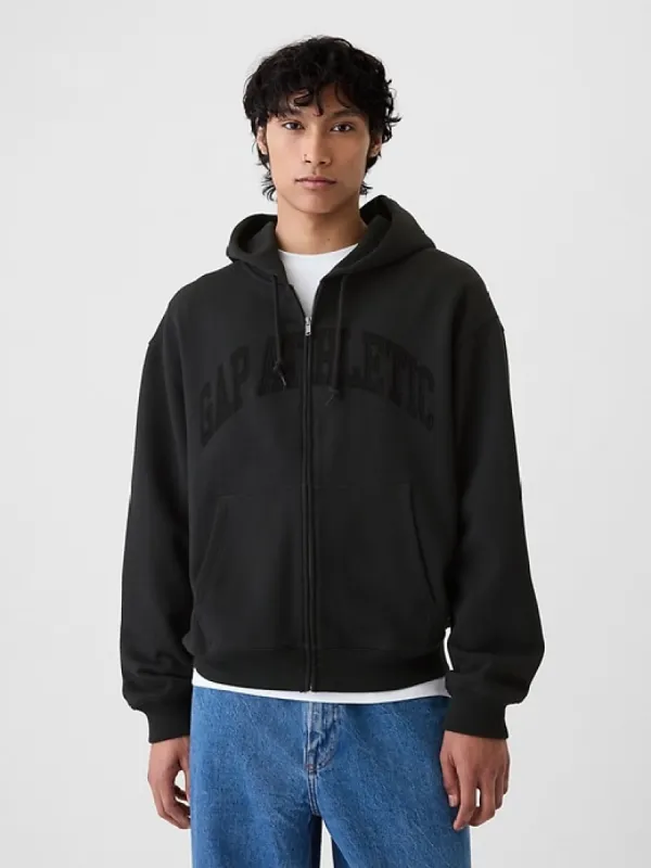Heavyweight Athletic Logo Full-Zip Hoodie sold by GAP