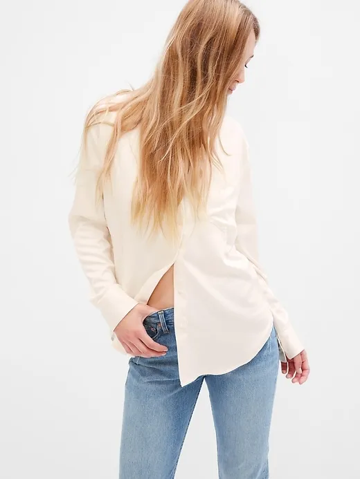 Satin Boyfriend Shirt sold by GAP