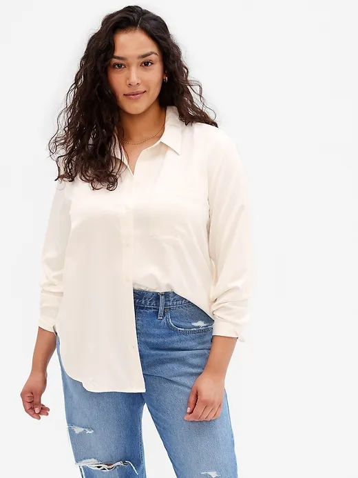 Satin Boyfriend Shirt sold by GAP product image thumbnail 4