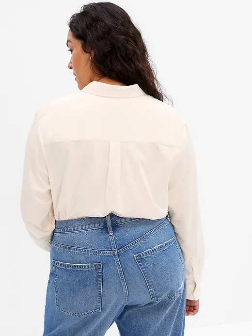 Satin Boyfriend Shirt sold by GAP product image thumbnail 5