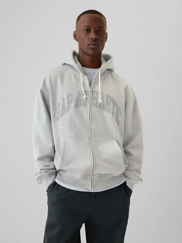 Heavyweight Athletic Logo Full-Zip Hoodie sold by GAP