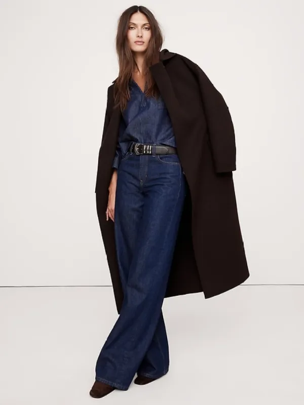 Cropped Italian Denim Popover Top made by Banana Republic