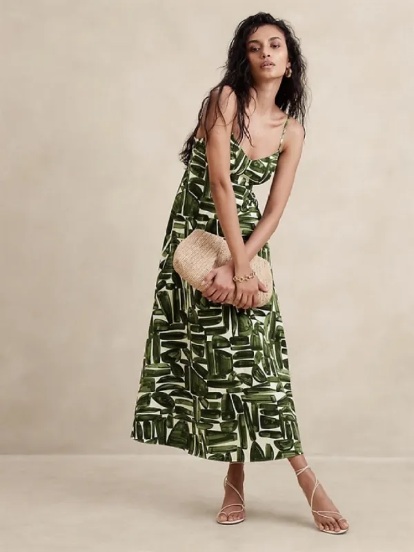 Poplin Cut-Out Maxi Dress sold by Banana Republic