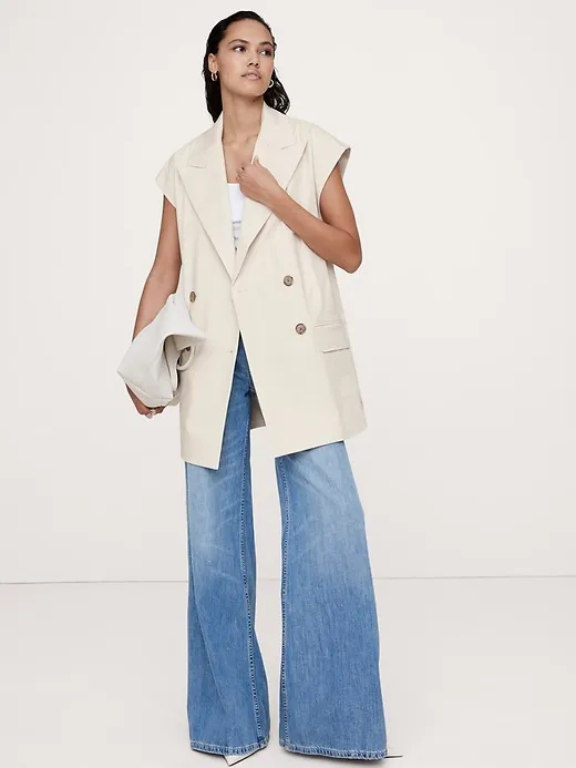 トップス W Double Front Double Vest Oversized Double-Breasted Vest | Parallel
