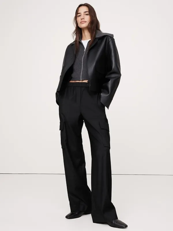 Pull-On Wool Flannel Cargo Pant sold by Banana Republic