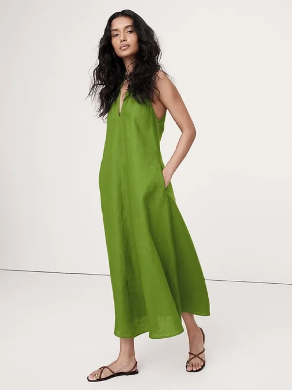 Pauline Linen Midi Dress sold by Banana Republic